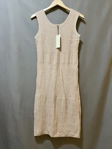 NWT Rachel Zoe Women Sleeveless Pointelle Sweater Knit Sheath Dress Size S Beige - Picture 1 of 11