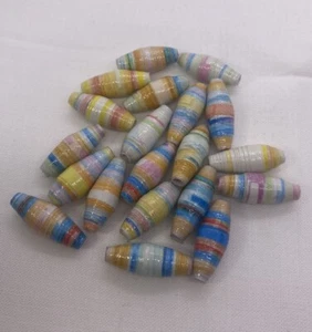 Perline di carta colorate uniche per gioielli e artigianato, forniture di perline - Foto 1 di 3