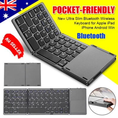 Ultra Slim Bluetooth Wireless Keyboard for Apple iPad iPhone Android Windows AU - image 1 of 4