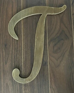 NUOVO agriturismo 3-D lettera T rustico bronzo ottone 12" corona stile macchina da scrivere da parete - Foto 1 di 1