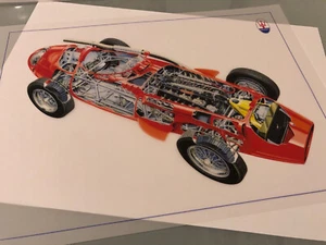Poster Stampa Reprint A3 Carta Lucida Formula MASERATI 250 F1 Disegno Tecnico 5 - Foto 1 di 5