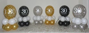 30° compleanno - Kit display decorazione palloncino da tavolo confezione da 6 o 12 - senza elio - Foto 1 di 1