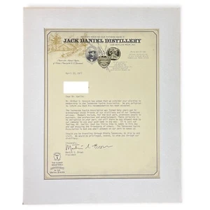 Carta de la asociación de escuderos de Tennessee 1977 de destilería Jack Daniels - Imagen 1 de 13
