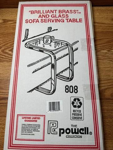Vintage Powell Collection 808 Brilliant Brass U-Shaped Sofa Serving Table Cover