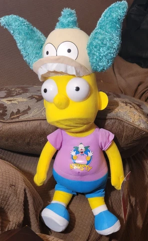 The Simpsons Bart Simpson Krusty Clown Fan Hat Plush 17” Figure NEW 2019 Cartoon Cover