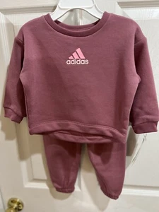 Nuevo con etiquetas Adidas Bebé Niña Sudadera Conjunto de 2 Piezas Talla 12 Meses - Imagen 1 de 6