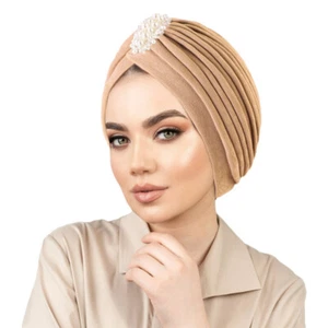 Pleated Hijab Hats Women Muslim Bonnet Caps Cancer Chemo Islamic Beanie Indian - Picture 1 of 15