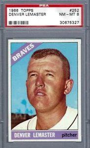 1966 Topps #252 PSA 8 Denver LeMaster Braves 252 Nice! - Picture 1 of 2