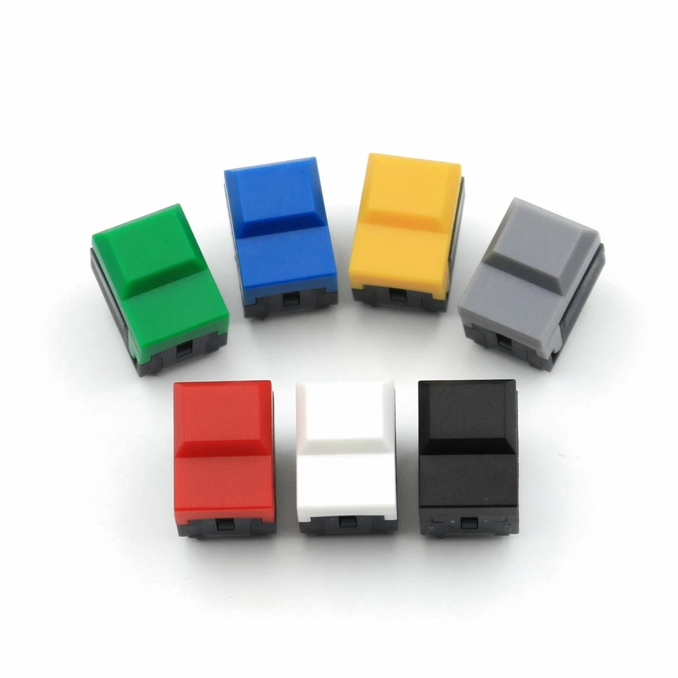 7Pcs PB86-A0 7 Colors Small Cap 4Pin Momentary SPDT Square Push Button Switch - Image 1 of 4