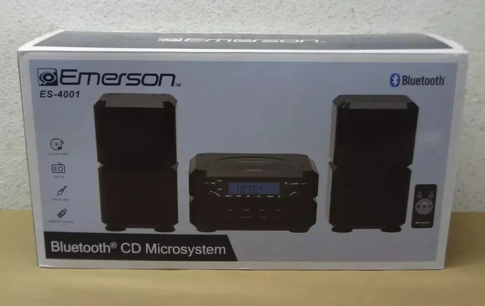 Emerson Bluetooth CD Microsystem w AM/FM Radio & LCD for CD/Radio/Clock Function - Image 1 of 1