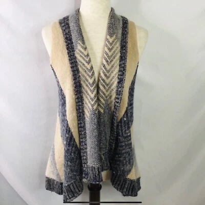 Chaleco Suéter Anthro Talla XS/S Dormir Sobre Nieve Mabli Cárdigan Boho Ombré Azul Foto 1 de 4