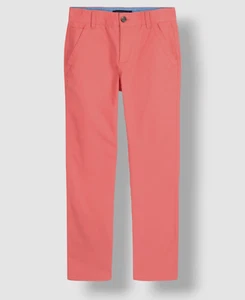Tommy Hilfiger Kid's Boy's Pink Solid Straight-Leg Twill Pants Size 8 - Picture 1 of 3