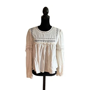 Blusa campesina de gasa blanca extra pequeña American Eagle para mujer - Imagen 1 de 7