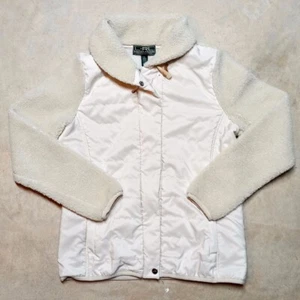 Lauren Ralph Lauren Active Ivory Sherpa Fleece Schalkragen Jacke Damen Medium - Bild 1 von 4