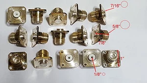Lote de 15 Rosenberger 4 orificios panel conector de montaje sin poste de soldadura, RF coaxial - Imagen 1 de 6