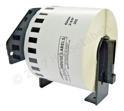 Non-OEM Fits BROTHER DK-2205 REMOVABLE Labels - (11) Rolls of 100' + (1) FRAME - Image 1 of 4