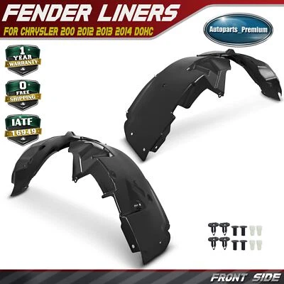 2x Front PP Plastic Inner Fender Liner Splash Shield for Chrysler 200 2012-2014 - Image 1 of 4