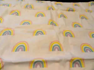 2 heavy Flannel Pillow Cases 100% cotton STANDARD SIZE pretty pastel RAINBOWS - Picture 1 of 4