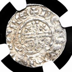 ENGLAND. Henry III. 1216-1272. Penny, S-1356A, Henri on Canterbury, NGC UNC Det - Picture 1 of 4
