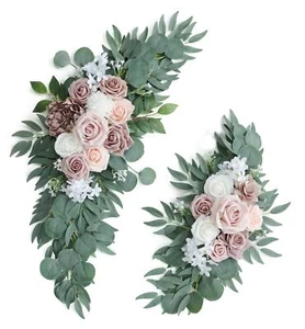 Artificial Dusty Rose Wedding Arch Flowers Swags Set of 2 for Wedding Welcome... - Picture 1 of 9