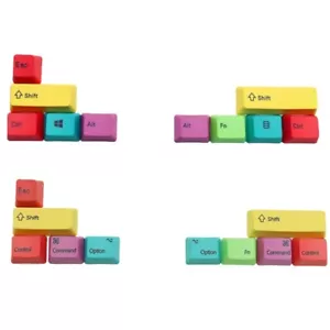 Mechanical Keyboard Keycaps PBT CMYK Modifiers 10 Keys -Laser Engraved Keycaps - Picture 1 of 13