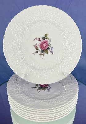 SPODE BRIDAL ROSE Y2862 Bread Plates 9 PCs Assembled Set - Image 1 of 4