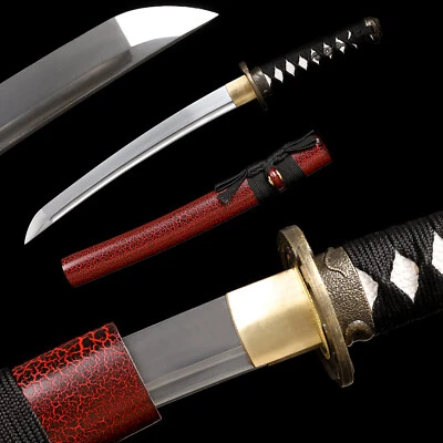Espada corta hecha a mano Full Tang Tanto Katana Samurai 9260 acero navaja afilada Foto 1 de 4