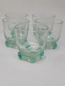 Blenko C 445 CT Crackle Kristall kombiniert mit grünen Tassen SELTEN 5er Set Vintage - Bild 1 von 11