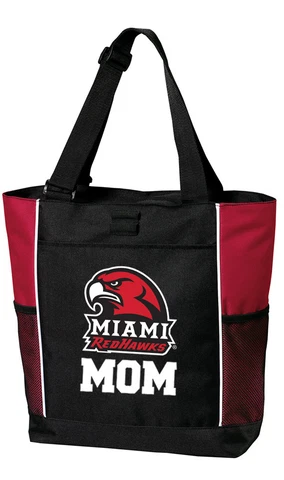 Miami University Mom Tote Bag Miami RedHawks Mom for BEACH SHOPPING GROCERIES PO Cover