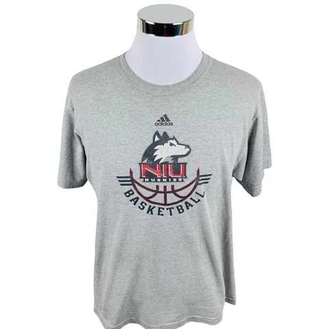 Nothern Illinois Huskies Basketball NCAA Gray Short Sleeve T-Shirt Men’s Large L Cover