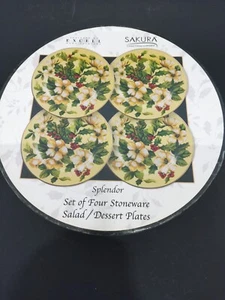 Sakura Splendor Christmas Salad/Dessert Plates NIB (set of 4) - Picture 1 of 6