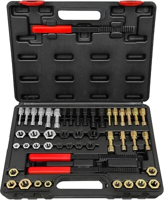 49PCS Thread Repair Chaser Tool Thread Restorer UNC UNF Metric File Tap Die Kit - Image 1 of 4