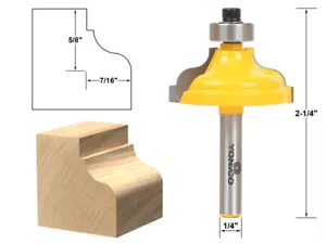 7/16" Ogee Fillet Edge Forming Router Bit - 1/4" Shank - Yonico 13180q - Picture 1 of 1