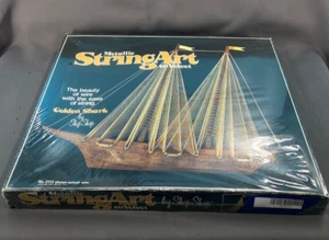 Ship Shop Metallic String Art Kit on Velvet Model 2113 Golden Shark New Sealed - Picture 1 of 8