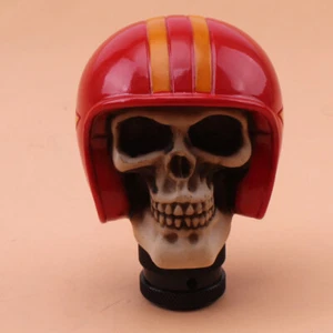 Red Skull Helmet Gear Knob Handle Gear Shifter Lever Knob Manual Universal Fit - Picture 1 of 5