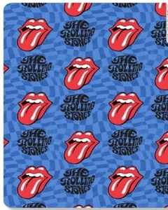 New Blue The Rolling Stones Plush Fleece Gift Throw Blanket Red Lips Tongue Logo - Picture 1 of 4