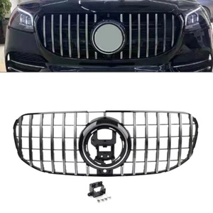 Front Bumper Radiator Hood Diamond Grille For Benz GLS Class X167 2020-2024 - Picture 1 of 14