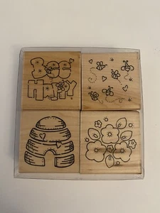 D.O.T.S. S213 Bee Happy (4) Holzstempel RS4 - Bild 1 von 5