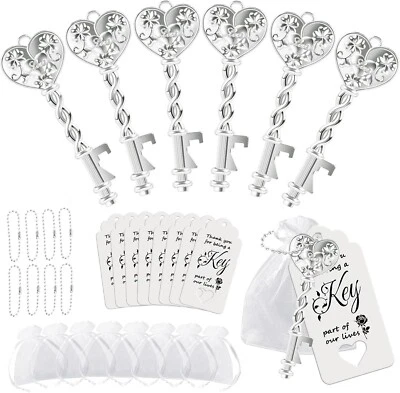 Abrebotellas Favores de Boda, Abridor de Botellas Corazón Vintage, 8 Piezas Llave Botella Abierta Foto 1 de 4
