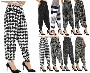  NEW LADIES WOMENS HAREM TROUSERS ALI BABA LONG PANTS BAGGY HAREEM LEGGINGS PLUS - Picture 1 of 18