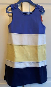 Gymboree Dress Ponte Sleeveless Blue Yellow White Color Block Girls 5 New - Picture 1 of 6