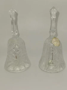 Pair of Crystal bells ~ Not matched ~ Crystal Clear ~ 24% Lead Crystal - Picture 1 of 9