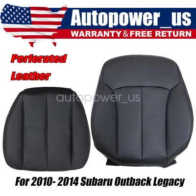 Driver Side Black Leather Seat Cover Perforated For 2010 - 2014 Subaru Outback Foto 1 de 4
