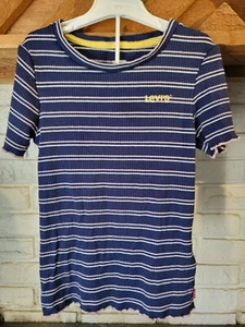 Levi's girls navy blue stripped shirt size L - Picture 1 of 5