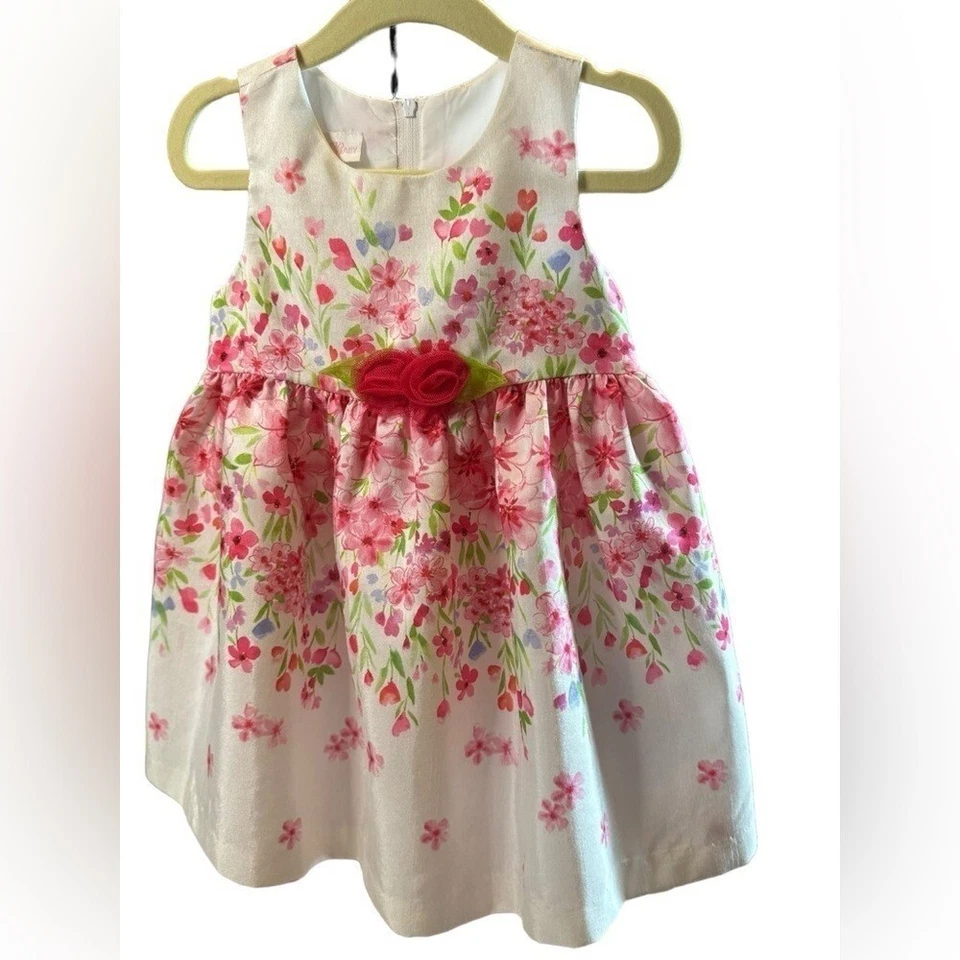 Bonnie Baby Beautiful Floral Formal Baby Girl Sleeveless Dress. - Image 1 of 4
