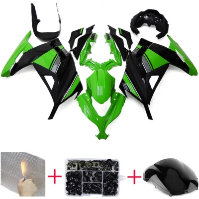 For Kawasaki EX300R/Ninja 300 2013 14-2017 Green Black Fairings Plastic Bodywork Foto 1 de 4