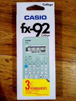 Calculatrice Scientifique Spéciale Collège Casio FX-92 Formules & Graphiques