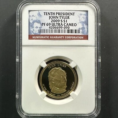 2009-S $1 John Tyler Presidential Dollar, PROOF, NGC PR69 UCAM (85235) - Image 1 of 2