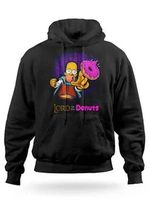 Felpa Con Cappuccio Homer Simpson Lord of Donuts Uomo Donna Bambino Ragazzi - Bild 1 von 2