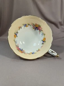 Taza de té Paragon con cita previa doble garantía blanca crema plata ribete floral - Imagen 1 de 5